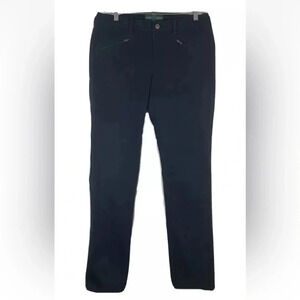 LRL Lauren Jeans Co Black Zipper Pockets Slim Leg Jeans Pants flat front